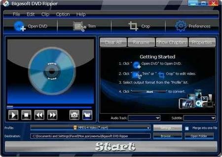 <b>Bigasoft DVD Ripper 1.7.7.4203</b> скачать бесплатно